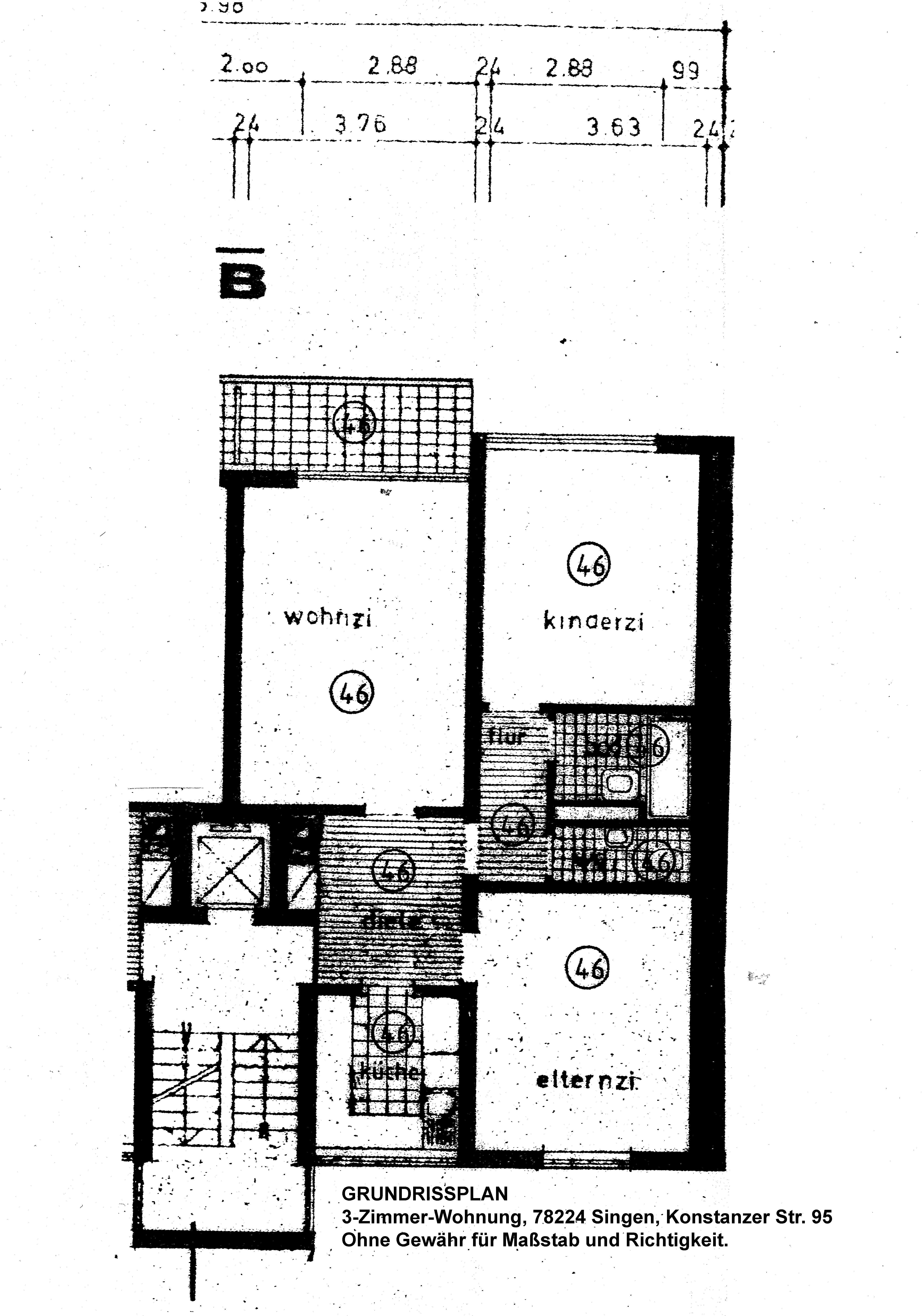 Wohnung zum Kauf provisionsfrei 249.000 € 3 Zimmer 74,7 m²<br/>Wohnfläche 5.<br/>Geschoss ab sofort<br/>Verfügbarkeit Konstanzer Straße 95 Überlingen am Ried 86 Singen (Hohentwiel) 78224