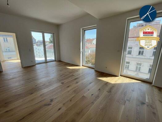 Terrassenwohnung zur Miete - Erstbezug 1.664 € 3 Zimmer 97,5 m² 5. Geschoss Wien 1100