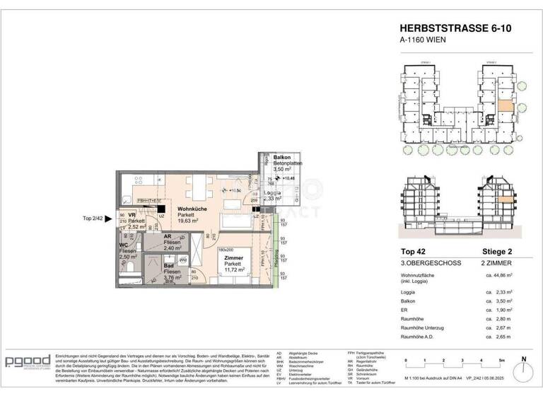 Wohnung zum Kauf 309.400 € 2 Zimmer 42,5 m² frei ab 01.09.2028 Wien 1160