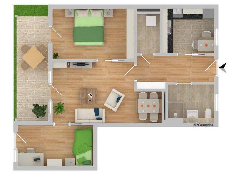 Wohnung zur Miete 810 € 3 Zimmer 73,9 m² EG Karlskron 85123