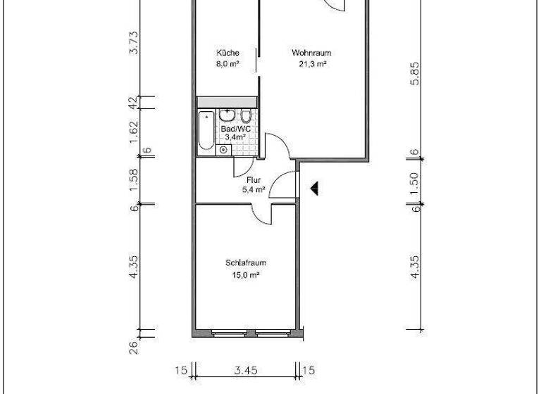 Wohnung zur Miete 335 € 2 Zimmer 54,2 m² 5. Geschoss Richterstraße 18 Innenstadt Gera 07545