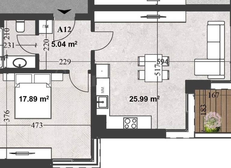 Studio zum Kauf 210.500 € 2 Zimmer 83 m² Sofia