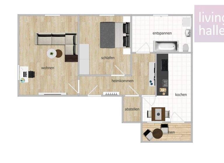 Wohnung zur Miete 530 € 2 Zimmer 71,2 m² 4. Geschoss frei ab sofort Huttenstraße 49 Lutherplatz Halle 06110