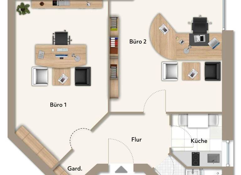 Bürofläche zur Miete provisionsfrei 495 € 2 Zimmer 56 m² Bürofläche Moers-Mitte Moers 47441