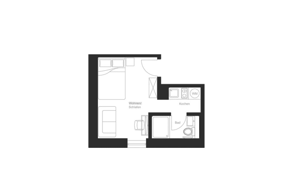 Wohnung zur Miete Wohnen auf Zeit 1.050 € 1 Zimmer 22 m²<br/>Wohnfläche 07.01.2025<br/>Verfügbarkeit Wehrhofstraße Rödelheim Frankfurt am Main 60489