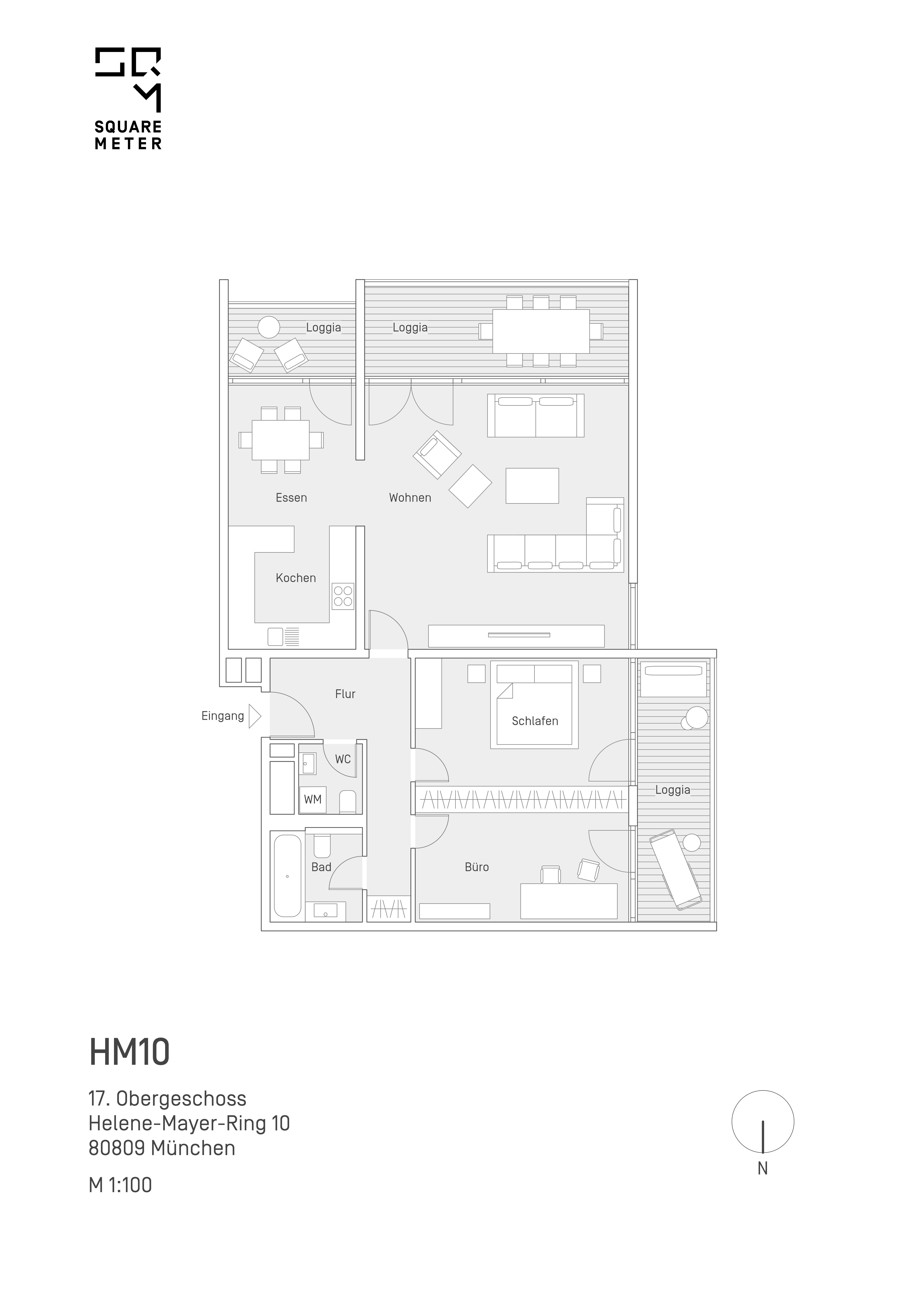 Wohnung zur Miete 3.400 € 3 Zimmer 112 m²<br/>Wohnfläche 17.<br/>Geschoss Am Riesenfeld München 80809