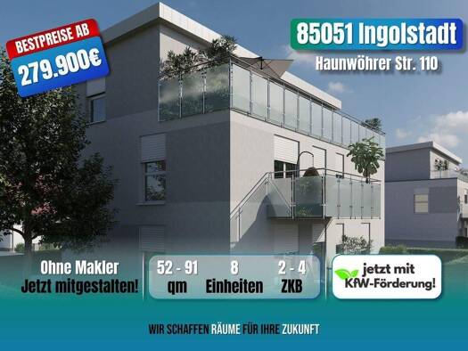 Penthouse zum Kauf - Neubau provisionsfrei als Kapitalanlage geeignet 399.900 € 2 Zimmer 69 m² Haunwöhrer Str. 110 Ingolstadt 85051