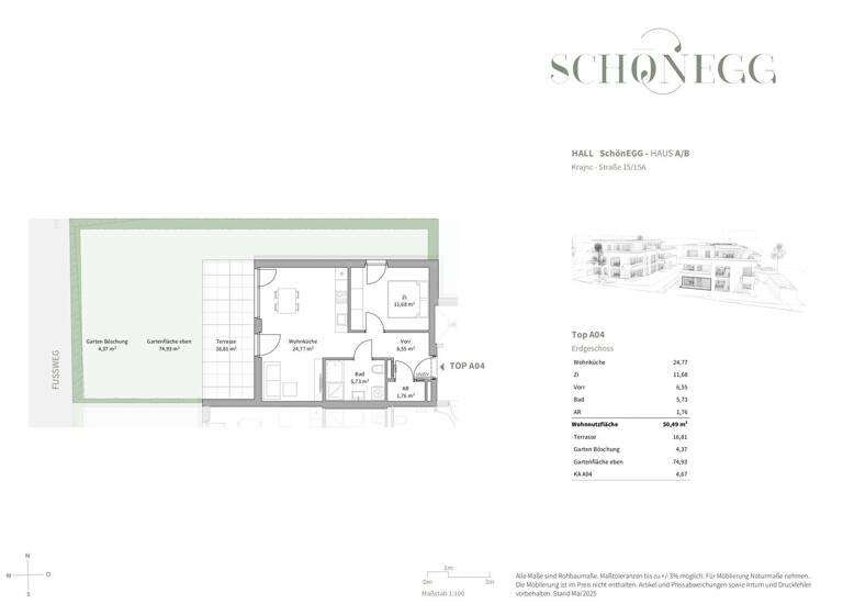 Wohnung zum Kauf - Erstbezug 406.500 € 2 Zimmer 50,5 m² EG Hall in Tirol 6060