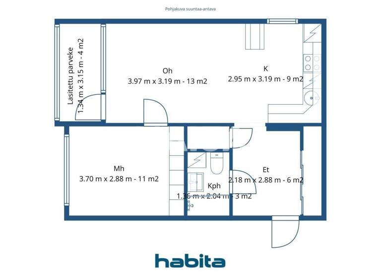 Studio zum Kauf 85.000 € 2 Zimmer 45 m² 2. Geschoss Minna Canthinkatu 34 Kuopio 70100