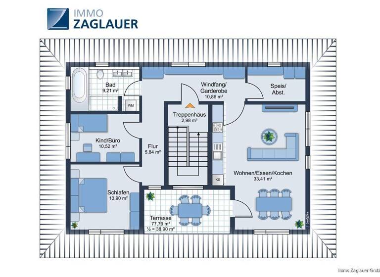 Penthouse zur Miete - Erstbezug 1.490 € 3 Zimmer 128,6 m² 2. Geschoss frei ab sofort Betriebsstraße 4 Natternberg Deggendorf 94469
