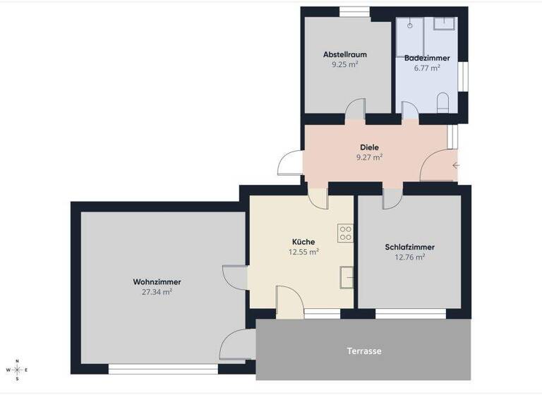 Wohnung zur Miete 800 € 2 Zimmer 83 m² EG Neudenau 74861