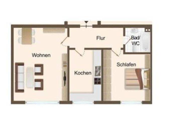 Wohnung zum Kauf 89.500 € 2 Zimmer 55,3 m² Hasbergen 49205