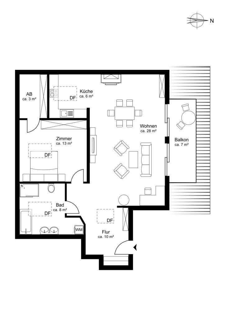 Wohnung zum Kauf 620.000 € 2 Zimmer 73 m²<br/>Wohnfläche Harvestehude Hamburg 20144