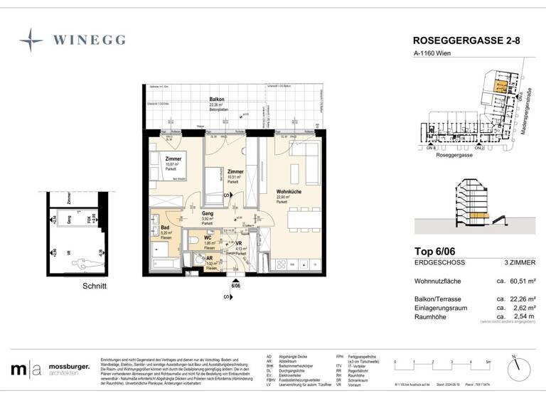 Wohnung zum Kauf - Erstbezug 361.900 € 3 Zimmer 60,4 m² EG Roseggergasse 2-8 Wien 1160
