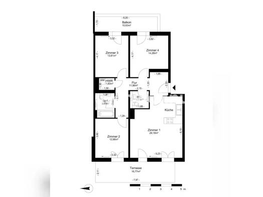 Wohnung zur Miete Tauschwohnung 938 € 4 Zimmer 101 m² 1. Geschoss Siemensstadt Spandau 13629