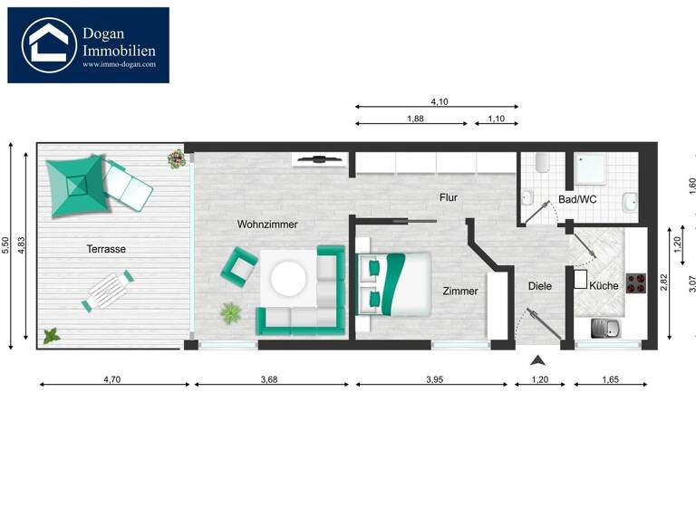 Terrassenwohnung zum Kauf 149.000 € 2 Zimmer 60 m² Fridingen an der Donau 78567