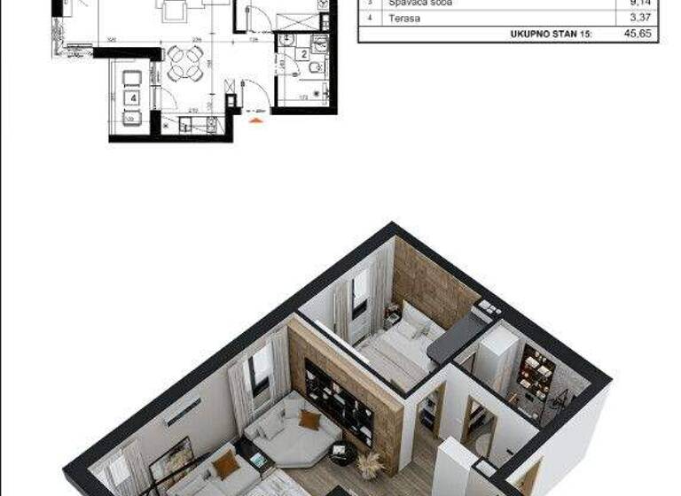 Wohnung zum Kauf provisionsfrei 134.667 € 2 Zimmer 46,7 m² 3. Geschoss Zlatibor 31315