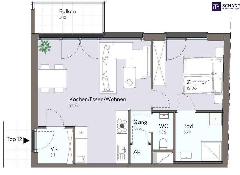 Terrassenwohnung zum Kauf - Erstbezug 251.750 € 2 Zimmer 53,2 m² 1. Geschoss Doktor Karl Renner-Platz Traiskirchen 2514
