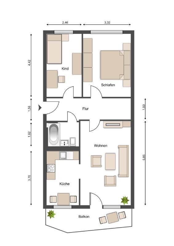 Wohnung zur Miete 439 € 3 Zimmer 69,6 m²<br/>Wohnfläche 1.<br/>Geschoss Ringfurther Weg 8 Meseberger Weg / Milchweg Magdeburg 39128