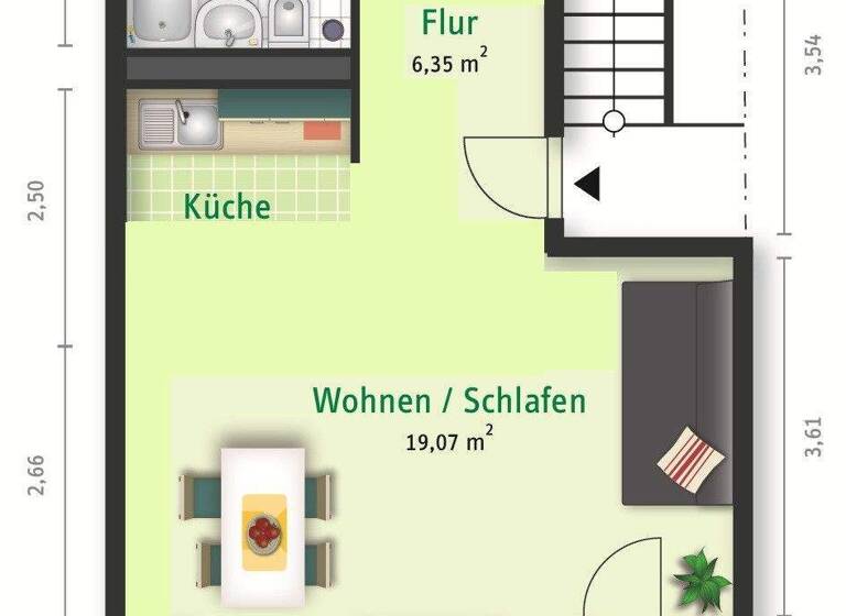 Studio zur Miete 284 € 1 Zimmer 37,7 m² 4. Geschoss Feigenweg 8 Nördliche Neustadt Halle 06122