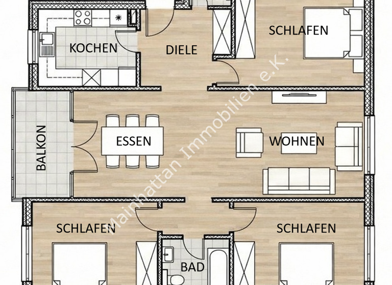 Wohnung zum Kauf 440.000 € 4 Zimmer 107 m² 3. Geschoss Sossenheim Frankfurt am Main 65936