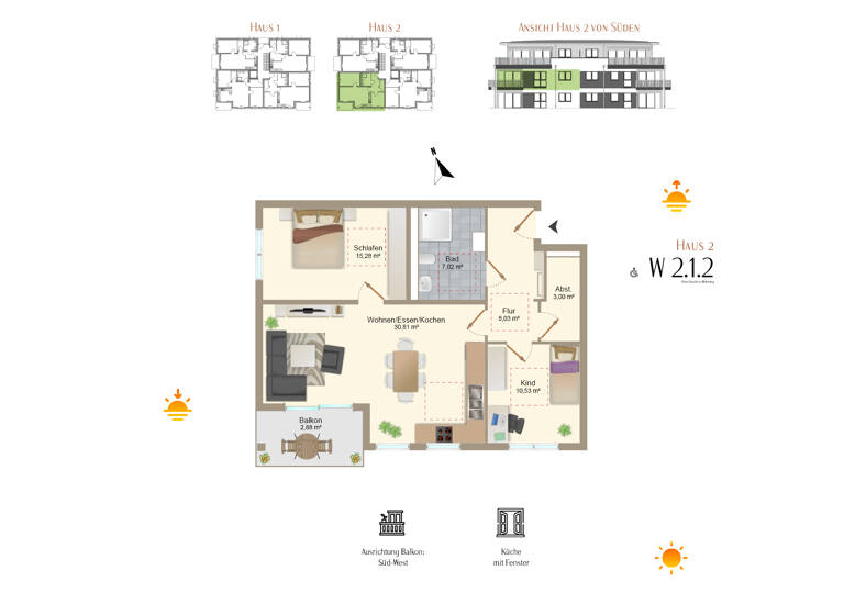 Wohnung zum Kauf provisionsfrei 453.500 € 3 Zimmer 77,6 m² 1. Geschoss Zellerberg Rieden 87668