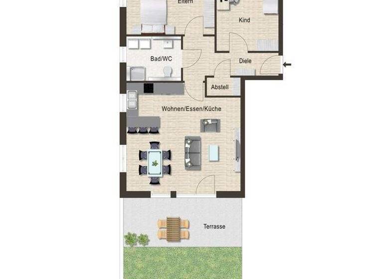 Wohnung zum Kauf 429.000 € 3 Zimmer 88,3 m² Hochdorf 73269