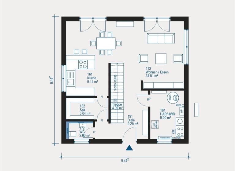 Einfamilienhaus zum Kauf provisionsfrei 323.589 € 5 Zimmer 145,9 m² 602 m² Grundstück Peterswald Peterswald-Löffelscheid 56865