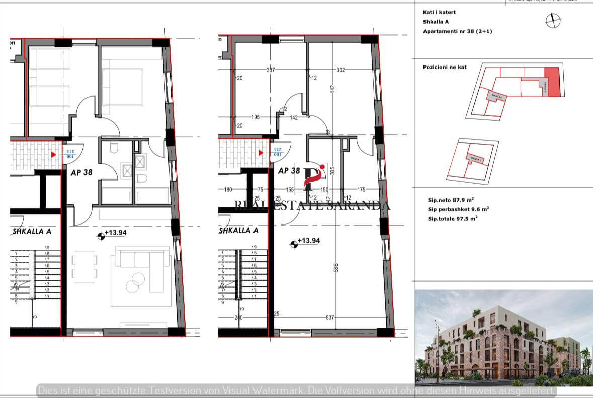 Wohnung zum Kauf 2 Zimmer 97,5 m²<br/>Wohnfläche 4.<br/>Geschoss Saranda 9701