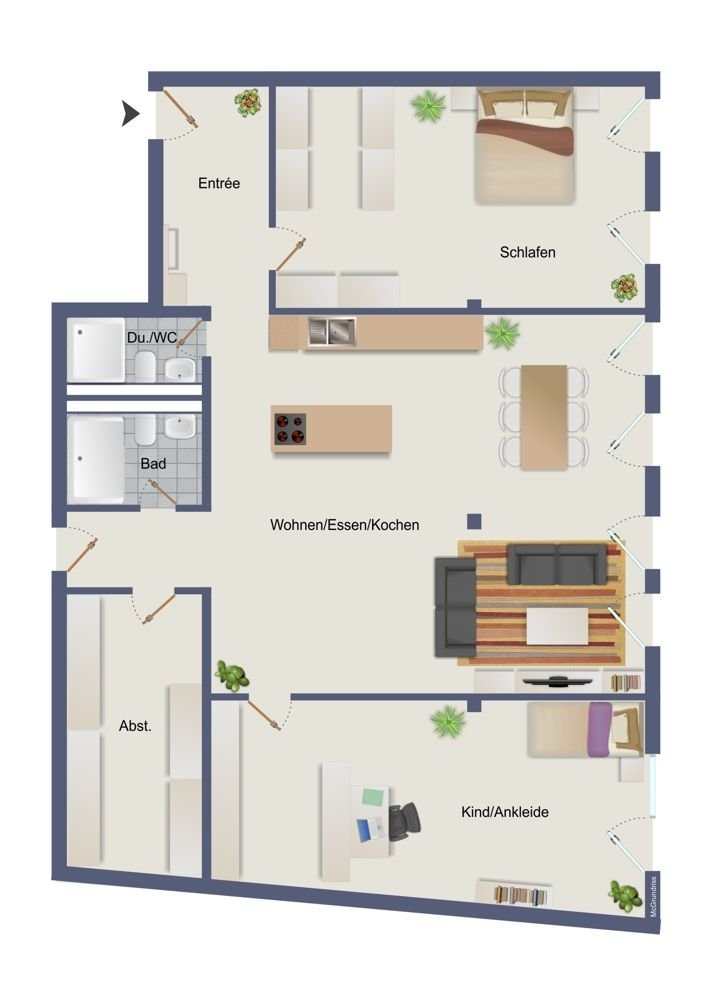 Wohnung zur Miete 1.400 € 3 Zimmer 168 m²<br/>Wohnfläche Mittelstraße 17 Innenstadt Gevelsberg 58285