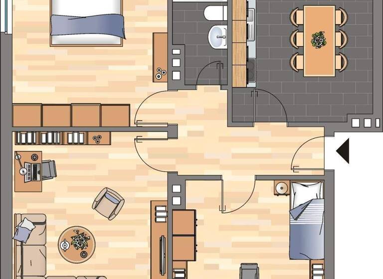 Wohnung zur Miete 469 € 3 Zimmer 70 m² 2. Geschoss Kolberger Straße 13 Bant Wilhelmshaven 26382