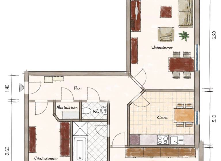 Wohnung zum Kauf 179.000 € 3 Zimmer 86,3 m²<br/>Wohnfläche Apolda Apolda 99510