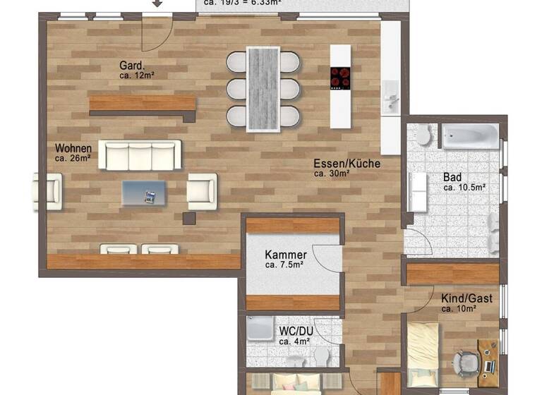 Wohnung zum Kauf 690.000 € 3 Zimmer 130 m² Feldkirchen 85622