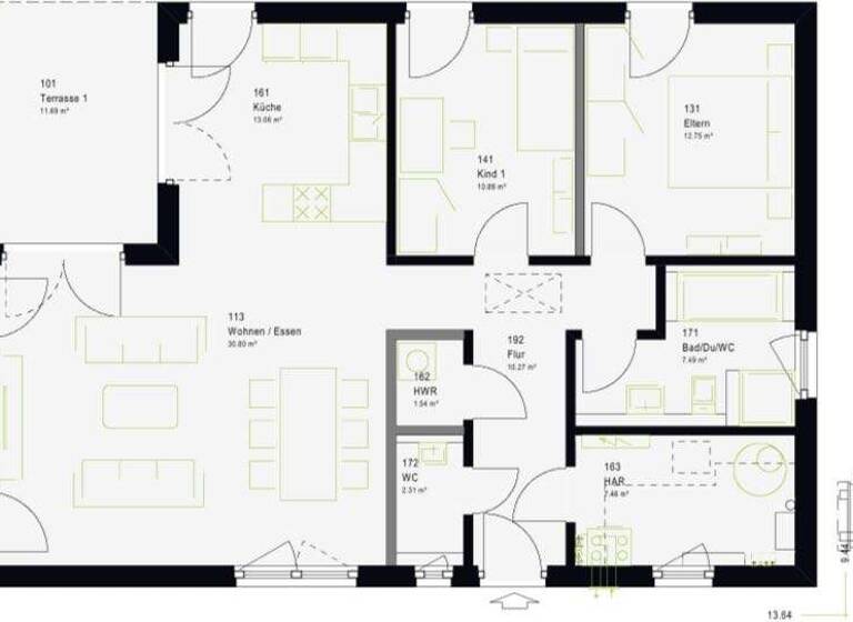 Bungalow zum Kauf - Erstbezug provisionsfrei 685.998 € 5 Zimmer 102 m² 450 m² Grundstück Kirchberg 71737