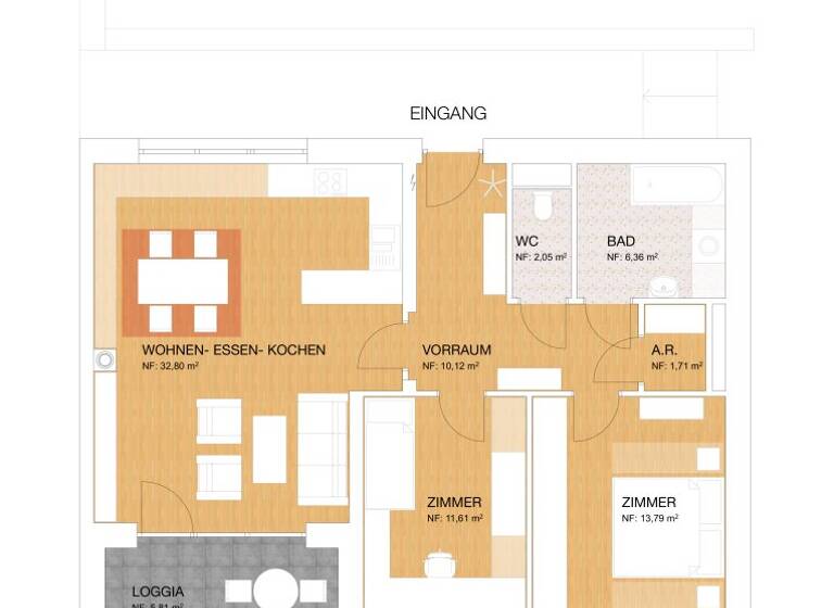 Wohnung zur Miete 681 € 3 Zimmer 84,2 m² 1. Geschoss Deutschkreutz 7301
