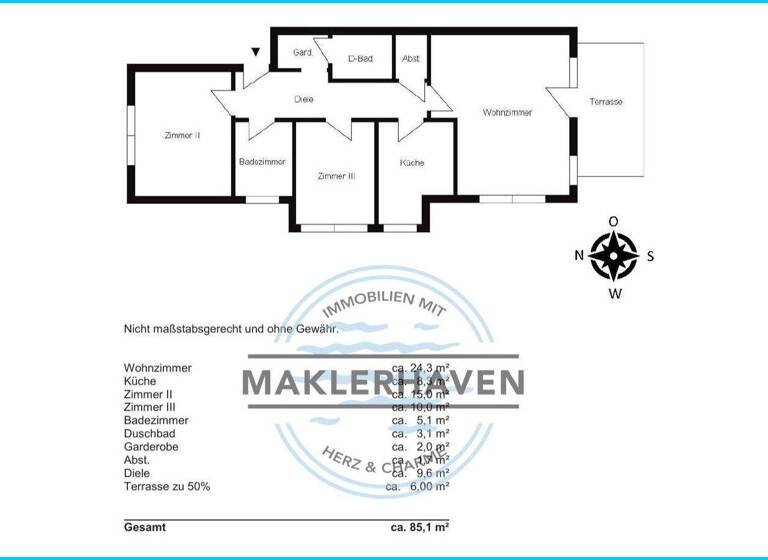 Wohnung zum Kauf 495.000 € 3 Zimmer 85 m² Marienthal Hamburg / Marienthal 22043