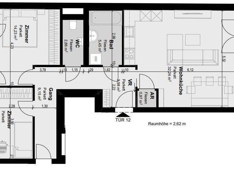 Wohnung zum Kauf - Erstbezug 449.000 € 3 Zimmer 69 m² 4. Geschoss Wien 1160