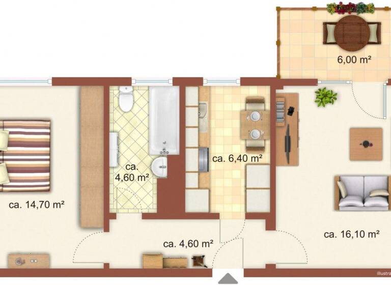 Wohnung zur Miete 320 € 2 Zimmer 49,6 m² 2. Geschoss frei ab 01.05.2026 Moskauer Str. 21 Zeitz 06712