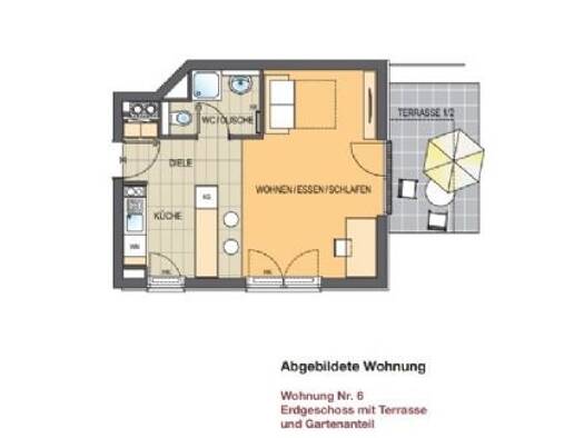 Terrassenwohnung zur Miete 600 € 1 Zimmer 40,8 m² EG frei ab 01.08.2026 Eibacher Hauptstr. 150 Eibach Nürnberg 90451