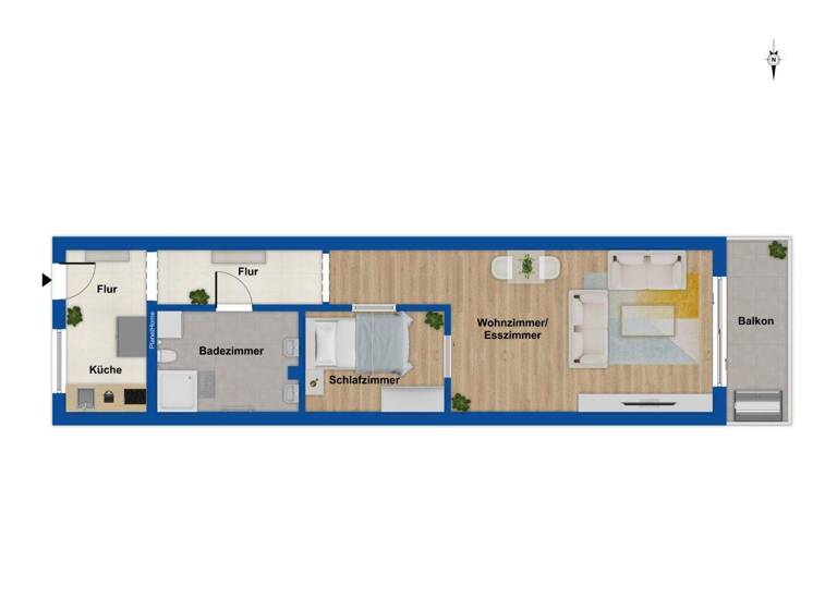 Wohnung zum Kauf 129.000 € 2 Zimmer 51 m² EG Ortenburg 94496