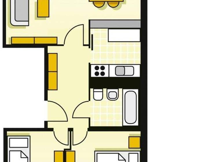 Wohnung zur Miete 375 € 3 Zimmer 57,2 m² 5. Geschoss Schopenhauerstraße 4 Sachsendorf Cottbus 03048