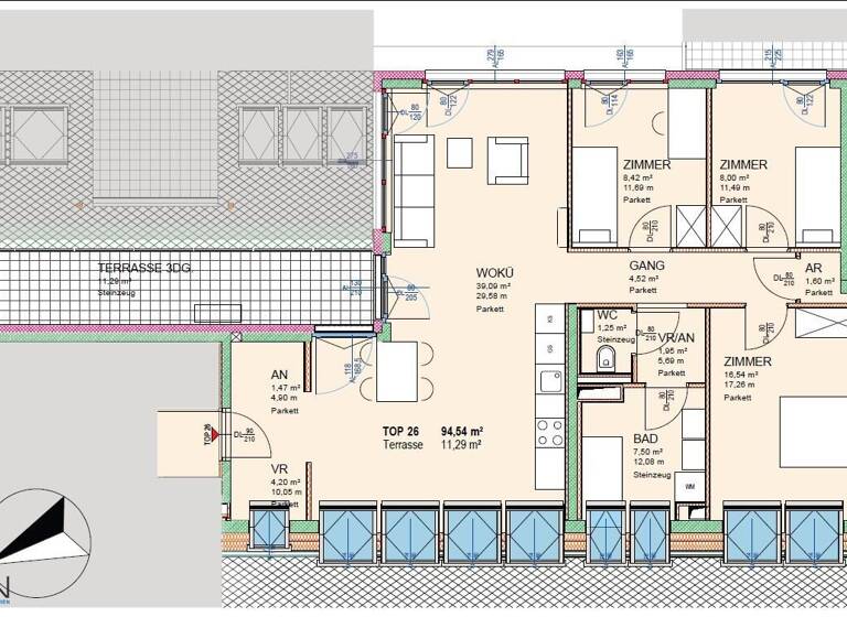 Wohnung zum Kauf 508.620 € 4 Zimmer 94,5 m² Platzergasse Wien 1210