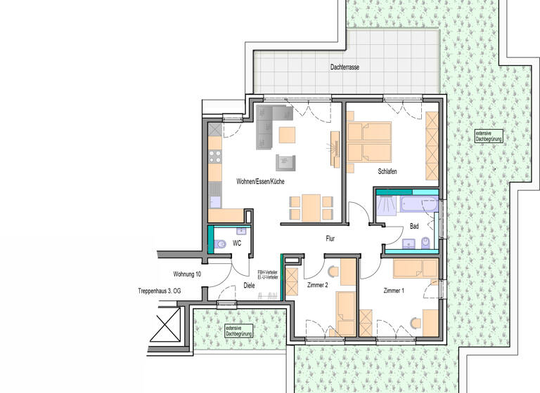 Wohnung zum Kauf provisionsfrei 572.000 € 4 Zimmer 99,8 m²<br/>Wohnfläche Dachgeschoss, 3.<br/>Geschoss Badstraße 12 Aidlingen Aidlingen 71134
