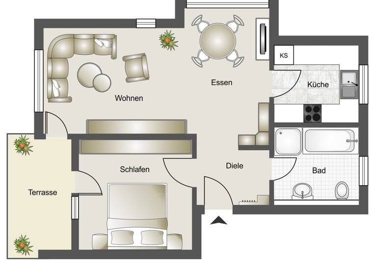 Wohnung zum Kauf 225.000 € 2 Zimmer 58,1 m² Biberach Heilbronn / Biberach 74078