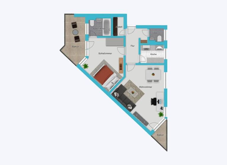 Wohnung zum Kauf 178.455 € 2 Zimmer 57 m² 1. Geschoss Brand Aachen / Brand 52078