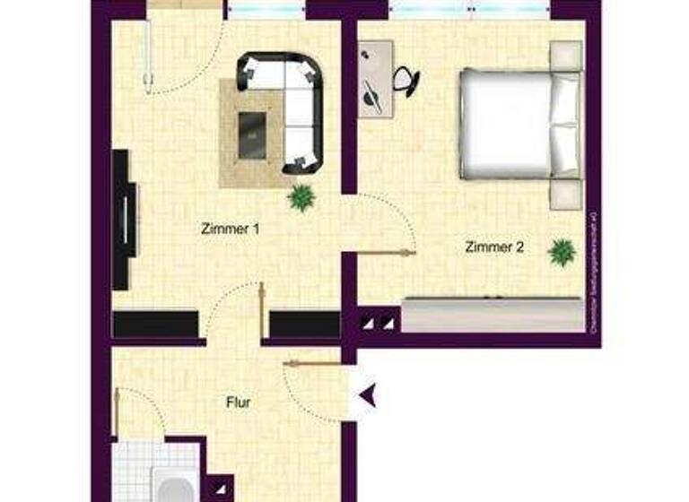 Wohnung zur Miete 306 € 2 Zimmer 47 m² 3. Geschoss frei ab sofort Albert-Schweitzer-Straße 43 Altendorf Chemnitz 09116
