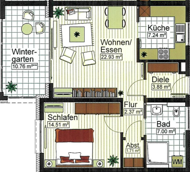 Wohnung zur Miete 570 € 2 Zimmer 65 m² EG Ay Senden 89250