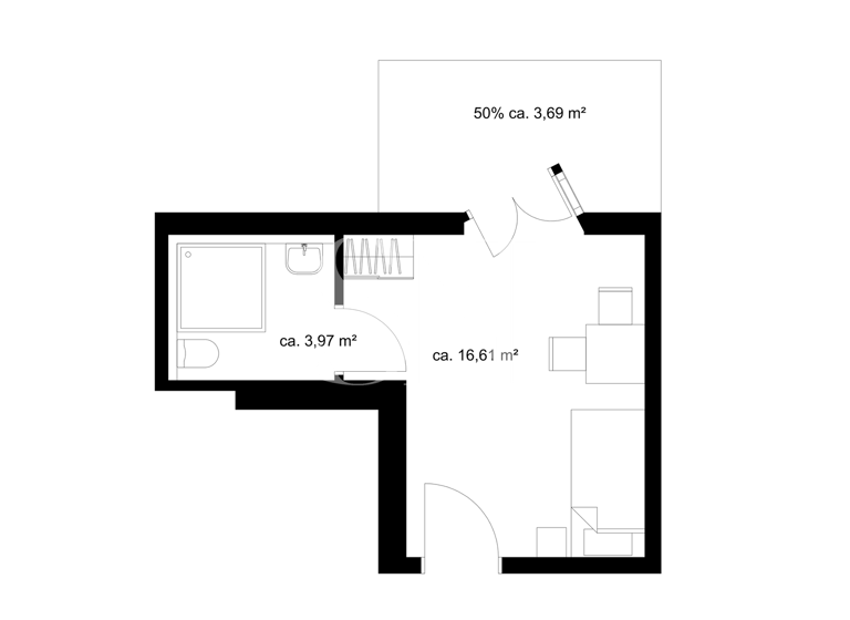 Studio zum Kauf 145.000 € 1 Zimmer 20 m² 1. Geschoss Forchheim 91301