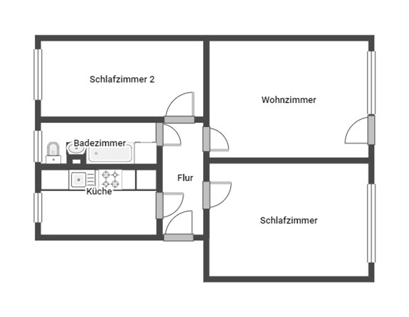 Wohnung zum Kauf 149.000 € 3 Zimmer 60,1 m²<br/>Wohnfläche 1.<br/>Geschoss Schönwalde I / Südstadt Greifswald 17491