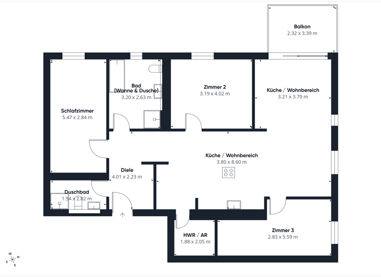 WG-Zimmer zur Miete 1.290 € 4 Zimmer 119 m² 4. Geschoss Hellwinkel Wolfsburg 38446